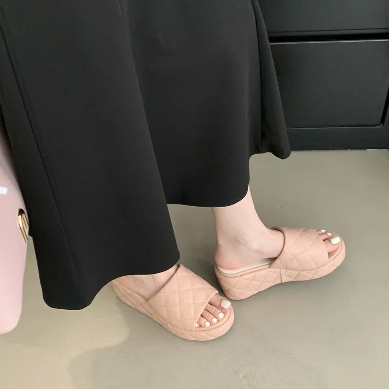Women's Wedge Heel Slippers – Casual Summer Platform Sandals
