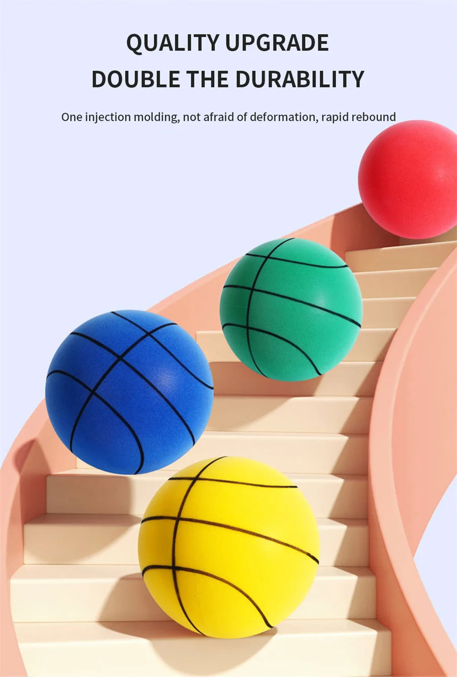 Silent Foam Basketball – Soft No-Noise Indoor Practice Ball (Sizes 3/5/7)