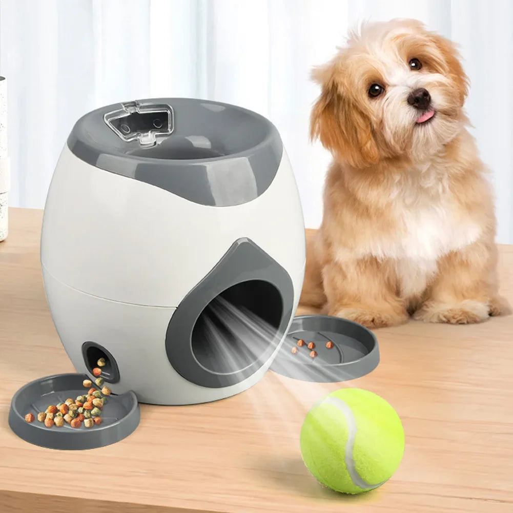 Dog Interactive Treat Dispenser Puzzle Toy with Tennis Ball Reward System