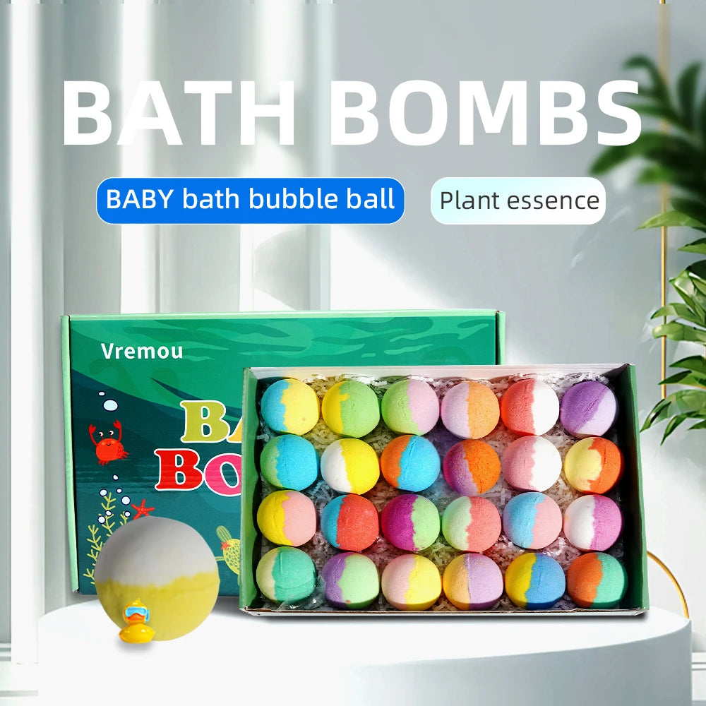 Kids Bath Bombs with Surprise Toys Inside – 24 Pack Bath Bomb Gift Set, Natural & Organic Bubble Bath Fizzies for Girls and Boys