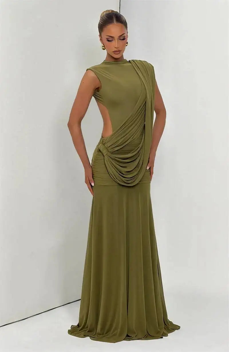 Mozision High Neck Backless Mermaid Maxi Dress