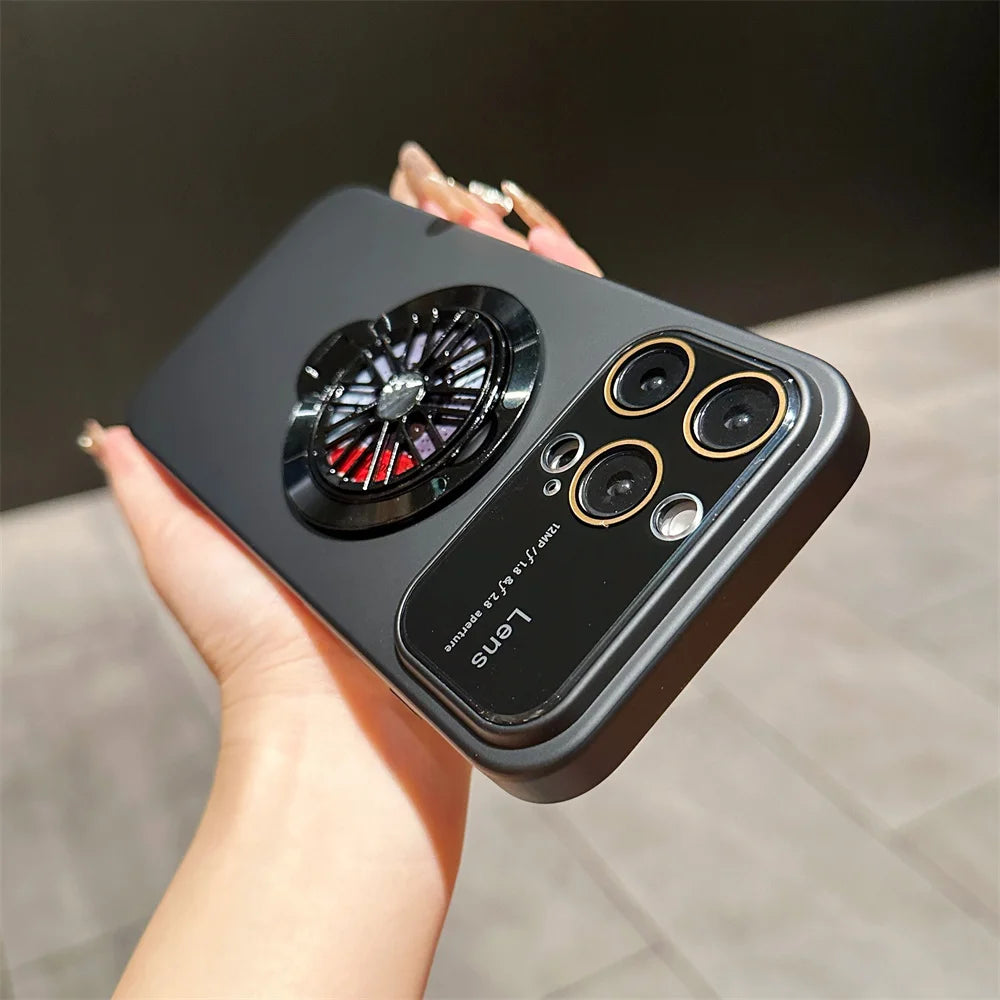 MagSafe Rotating Gyro Stand Phone Case with Camera Lens Protection for iPhone 16/15/14/13/12/11 Pro Max & Plus