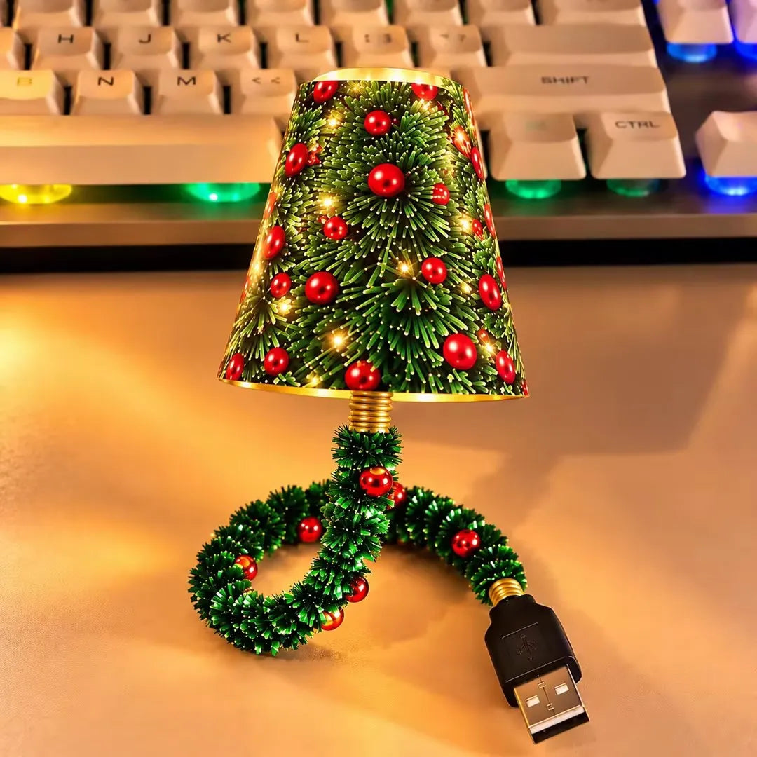 DIY USB-Powered Christmas LED Projection Lamp Kit with Festive Lampshade and Decorative Accessories for Indoor Holiday Displays