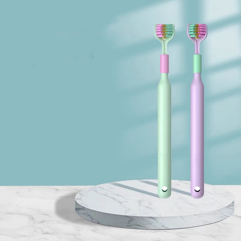 Three-Sided Toothbrush with Soft Ultra-Fine Bristles – Complete Oral Care & Gentle Teeth Cleaning