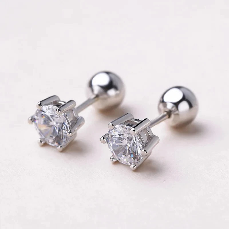Moissanite Stud Earrings – S925 Sterling Silver Unisex Studs (1–2 CT Options)