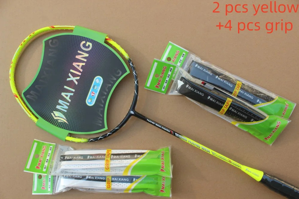 2PCS MAI XIANG-N11 Professional Badminton Rackets – 30 LBS Nano Carbon, High-End Offensive Racquets for Advanced Players