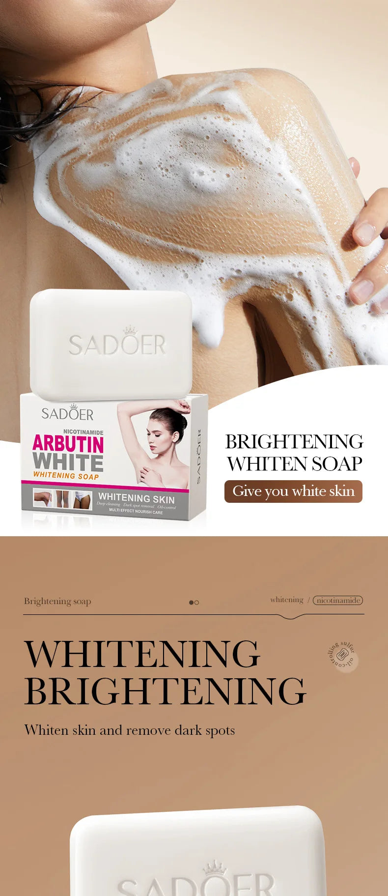 SADOER Face and Body Cleansing Soap Bar