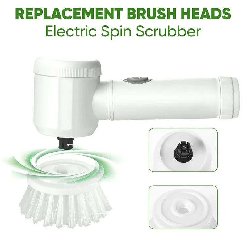 Electric Spin Scrubber – Bathroom Power Cleaning Brush with 5 Replaceable Brush Heads