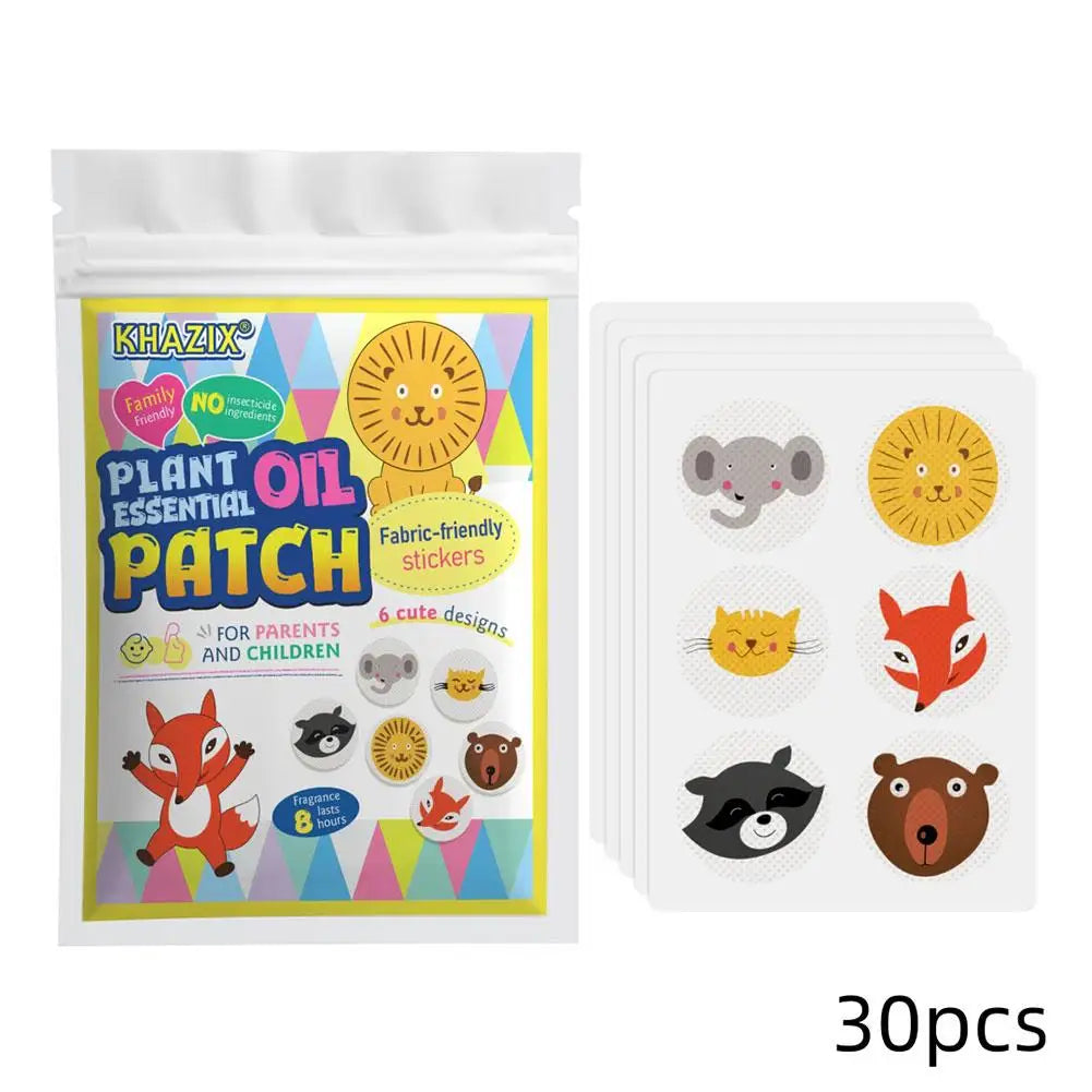 30PCS Natural Plant Essential Oil Mosquito Repellent Stickers – Long-Lasting Protection for Travel, Camping, Hiking & Outdoor Use