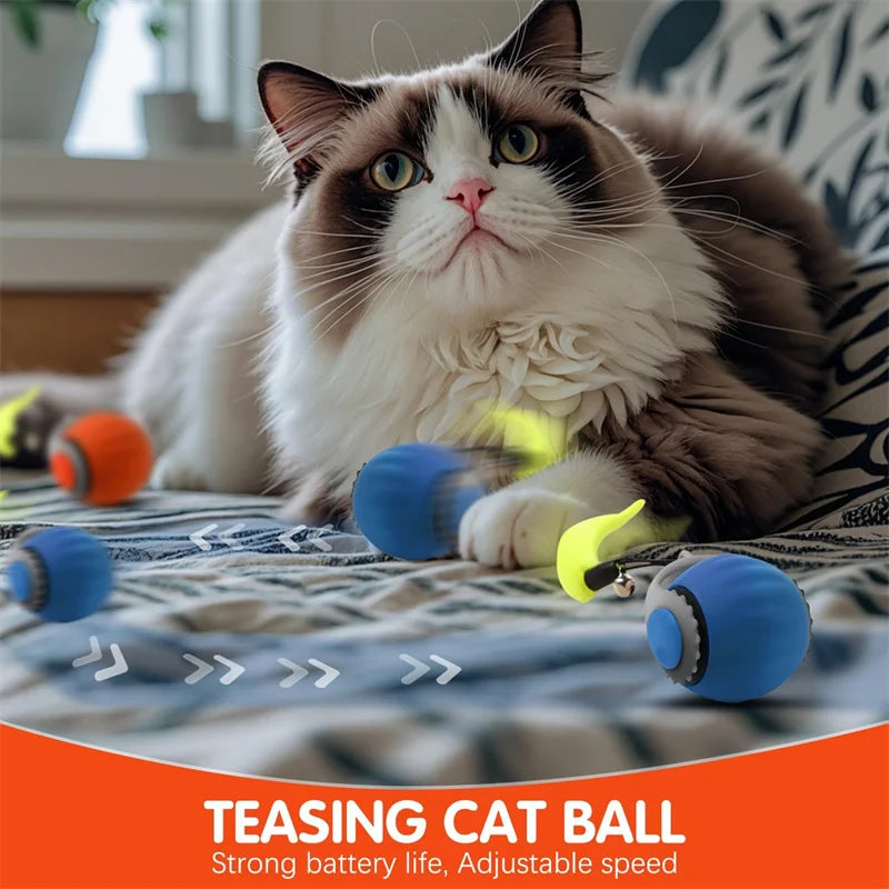 Smart Interactive Pet Toy Ball for Cats & Dogs, USB Rechargeable Automatic Rolling & Bouncing Ball