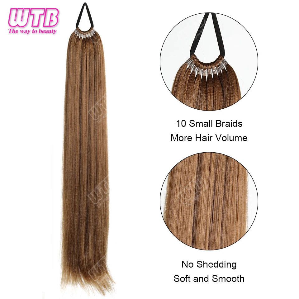 24-Inch Synthetic Braided Wig – Corn Perm Curly Ponytail, Lightweight & Natural Look for Daily Wear