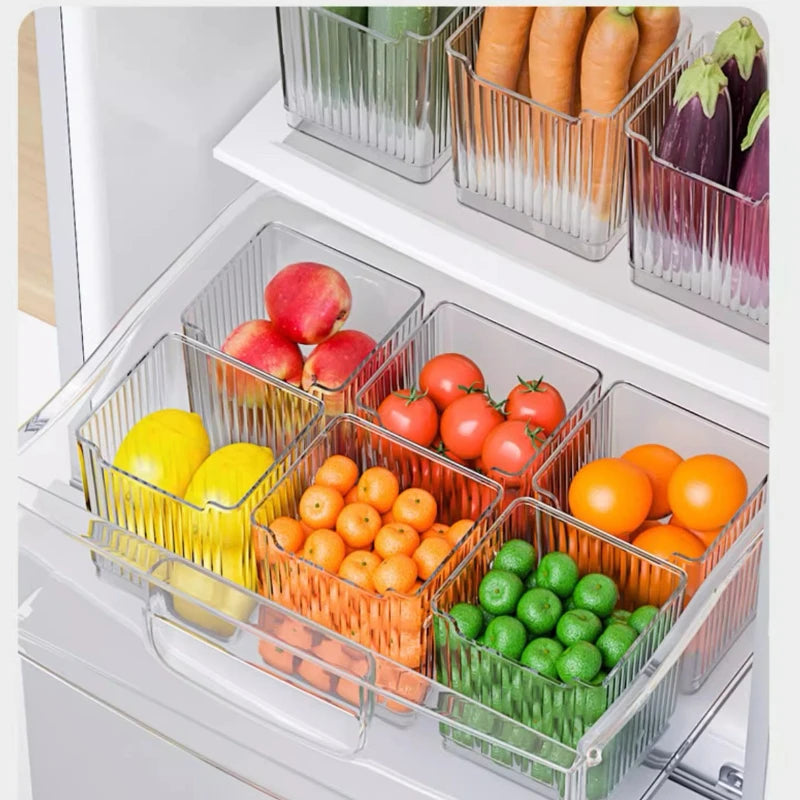 3-Piece Clear Refrigerator Organizer Bins – Food & Seasoning Storage Boxes for Kitchen and Fridge Organization