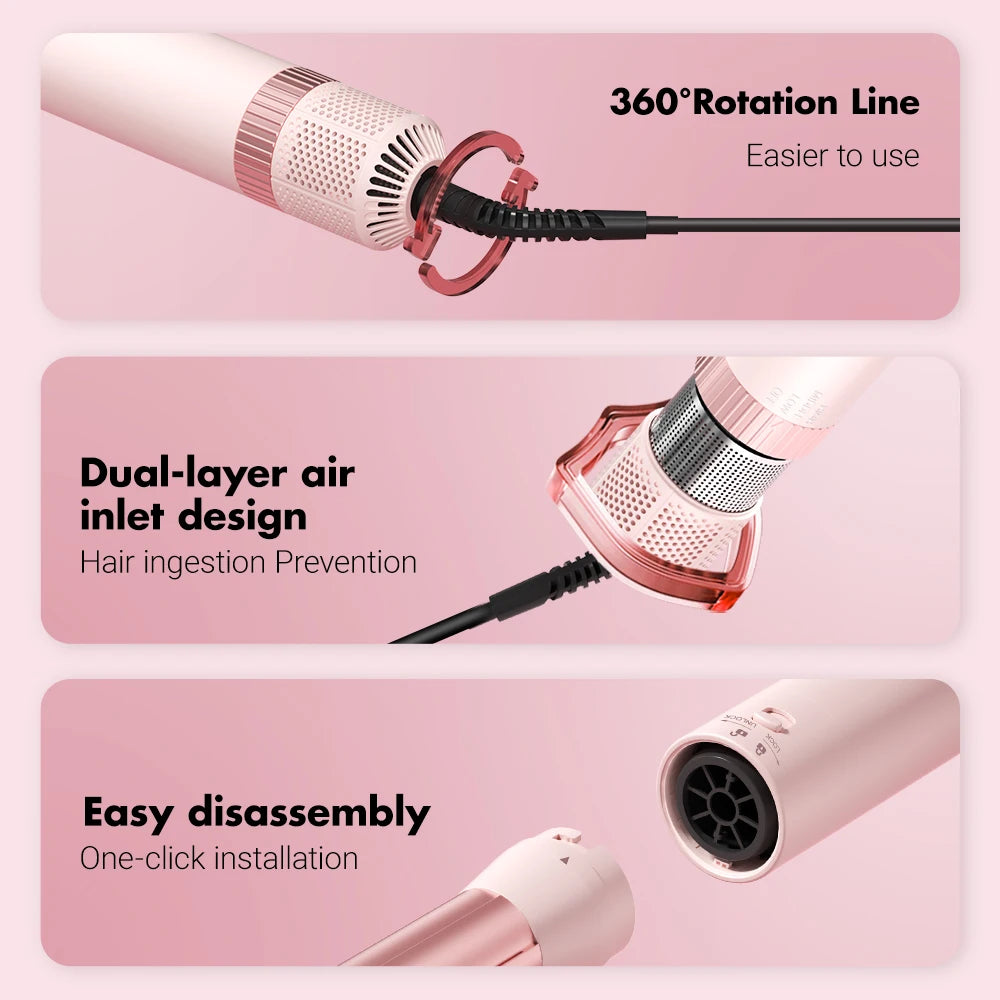 5-in-1 Detachable Hair Dryer Brush & Curling Iron Styling System