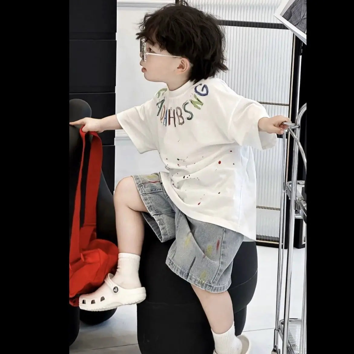 2025 New Baby Boys Summer Sportswear.Suit Children Streetwear kid Boy Short Sleeve T Shirt + Denim Shorts 2PCS Set Outfits 2-10Y