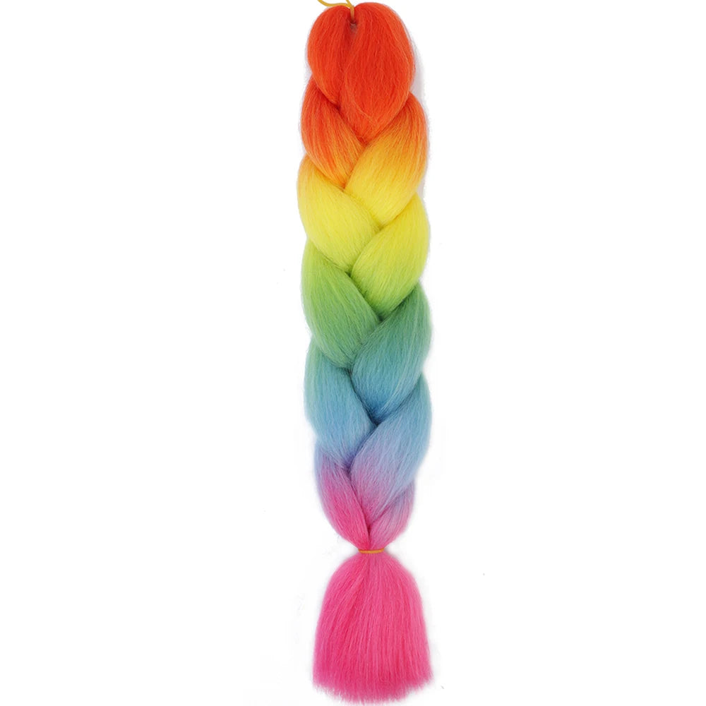 GlowStrands 24” Jumbo Braids for Kids & Adults – Ombre Kanekalon Hair Extensions, Easy Styling & Natural Feel