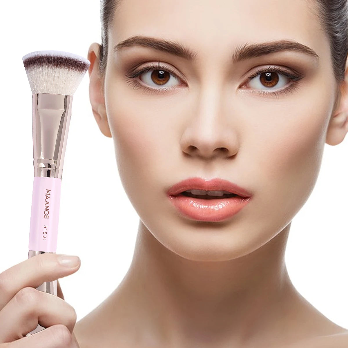 2PCS Foundation Brush Set – Liquid, Cream & Powder Makeup Brushes for Blending, Buffing, Contour & Concealer