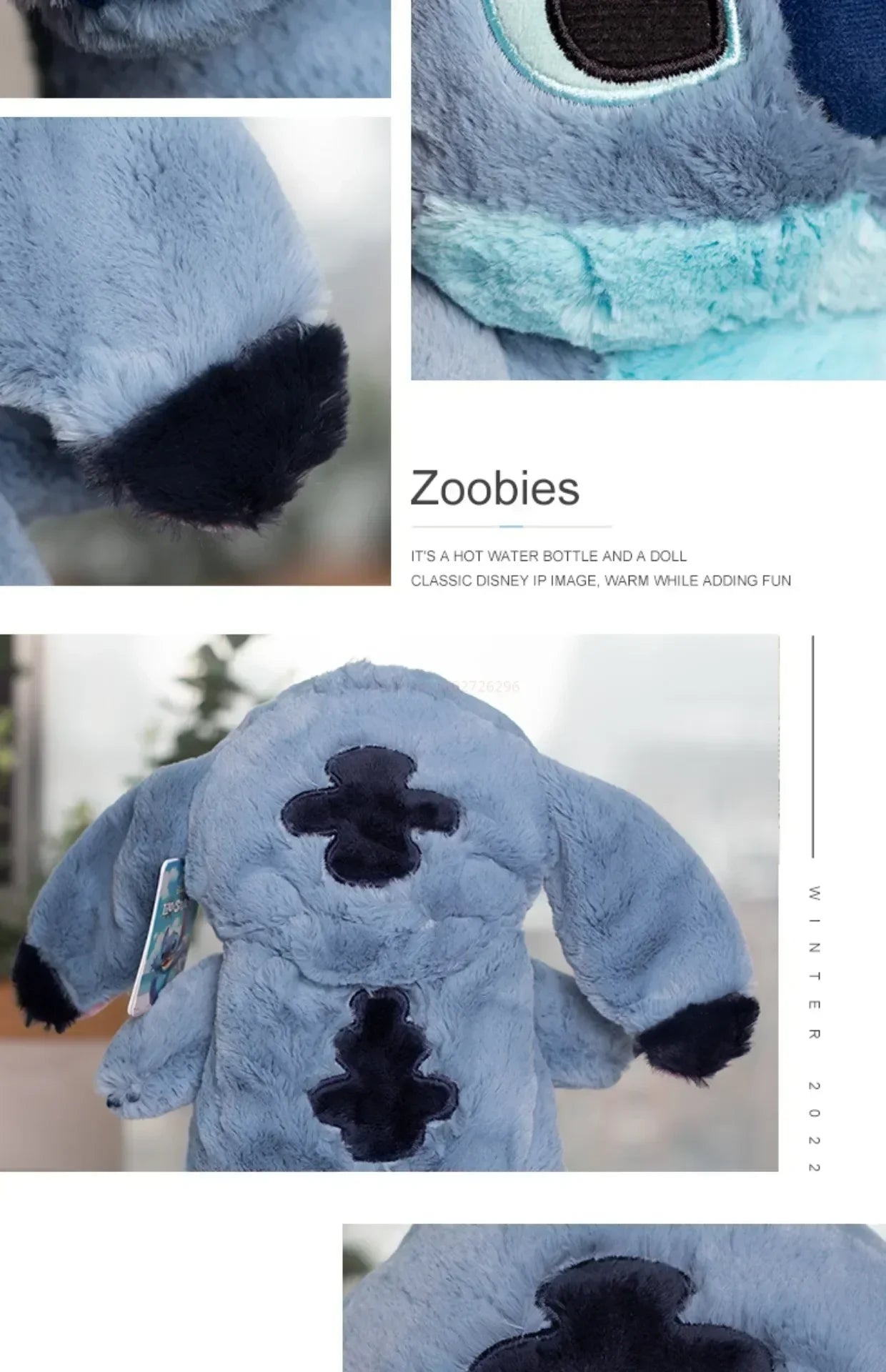 Large Plush Hot Water Bottle Cover – Kawaii Cartoon Character Design