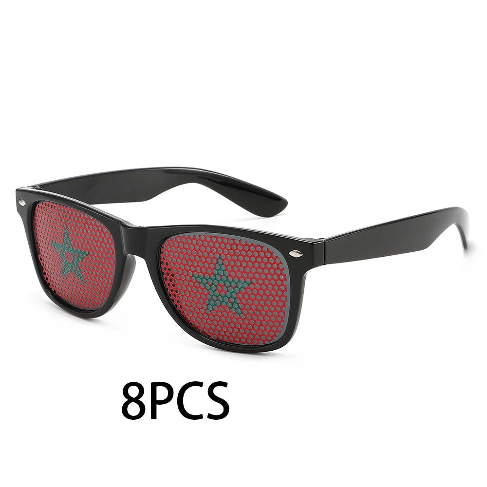 8PCS HD Vision Flag Sunglasses – Football Fan Sports Party Eyewear