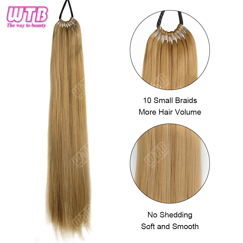 24-Inch Synthetic Braided Wig – Corn Perm Curly Ponytail, Lightweight & Natural Look for Daily Wear