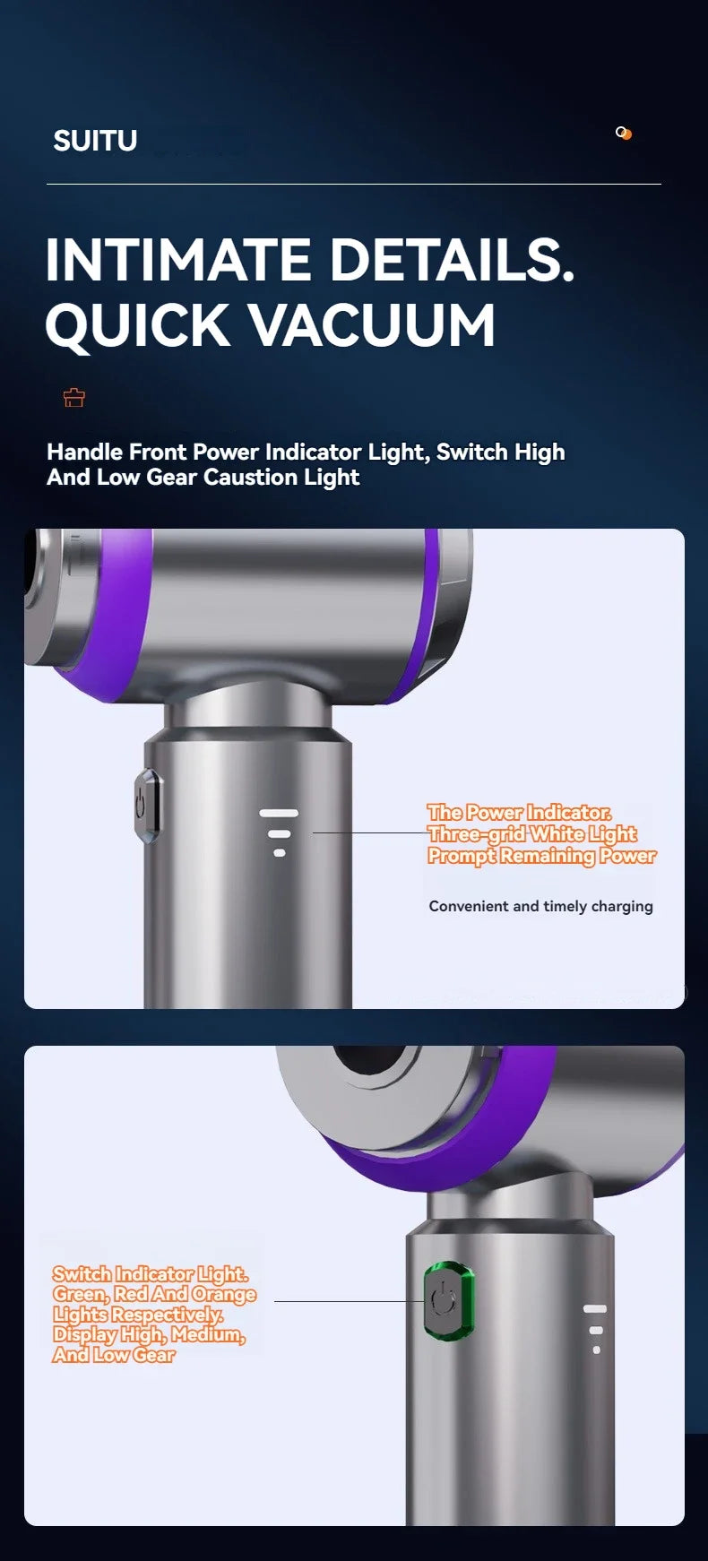Portable Cordless Car Vacuum Cleaner – High Power Brushless Motor Handheld Vacuum & Air Duster