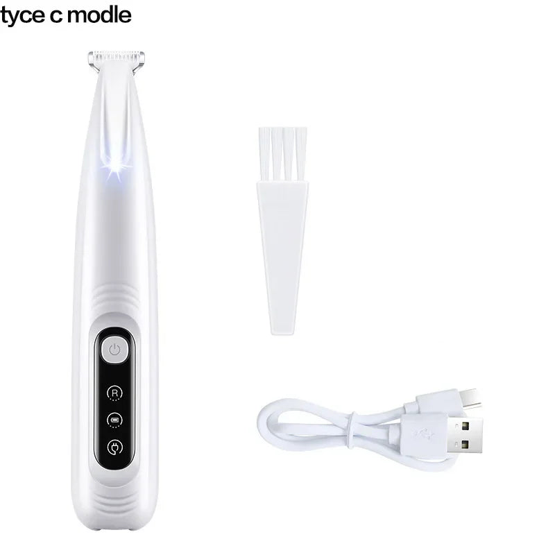 Dog Paw Trimmer with LED Light – Fully Waterproof Pet Grooming Clipper