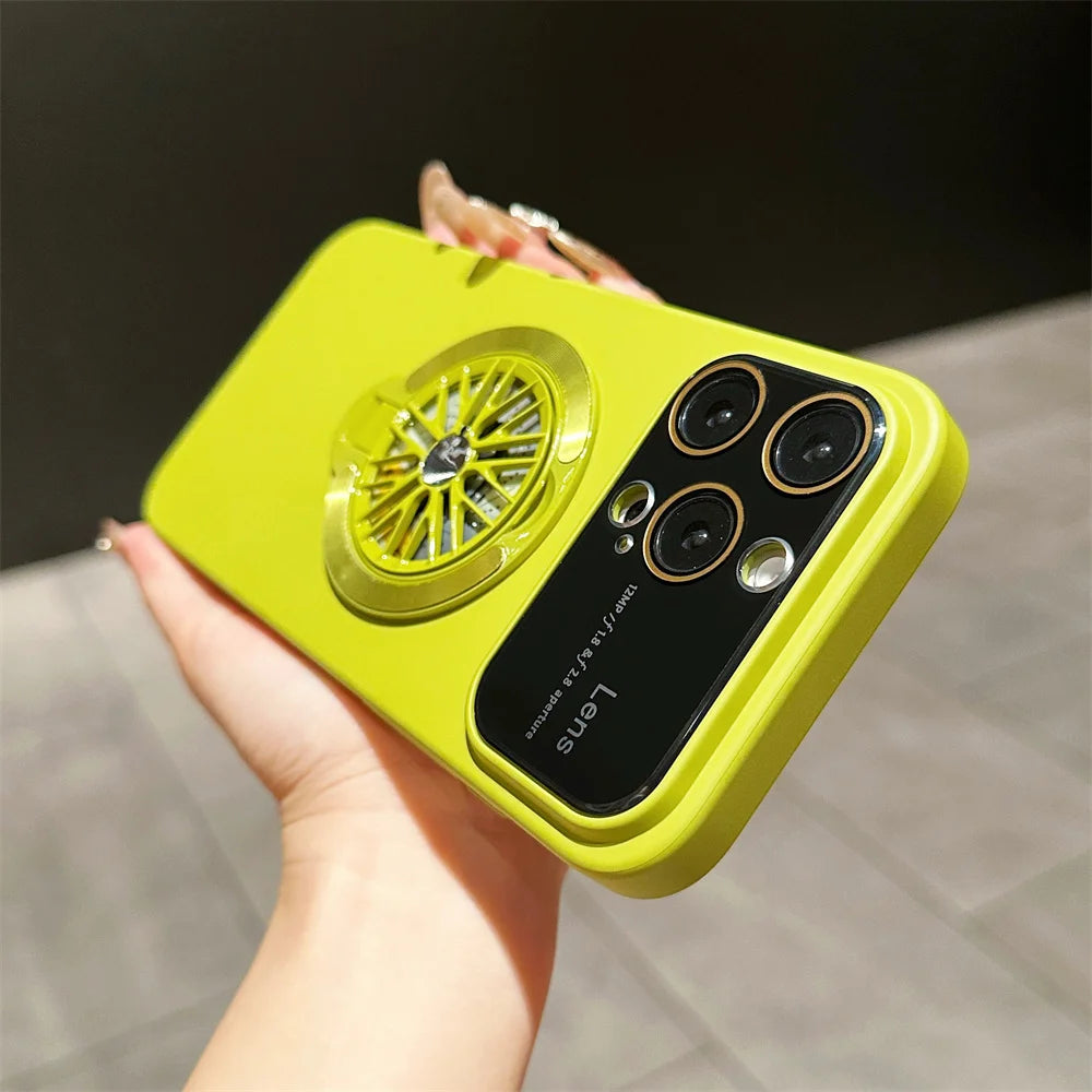 MagSafe Rotating Gyro Stand Phone Case with Camera Lens Protection for iPhone 16/15/14/13/12/11 Pro Max & Plus