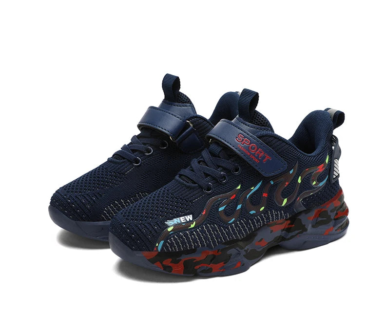 Kids Running Sneakers – Breathable Mesh Casual Shoes for Boys (Ages 7–12)