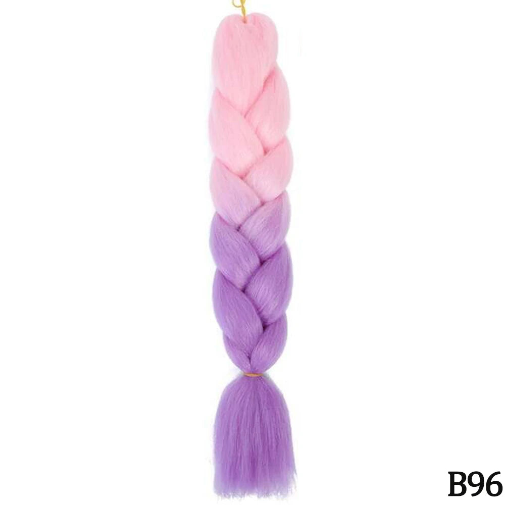 GlowStrands 24” Jumbo Braids for Kids & Adults – Ombre Kanekalon Hair Extensions, Easy Styling & Natural Feel
