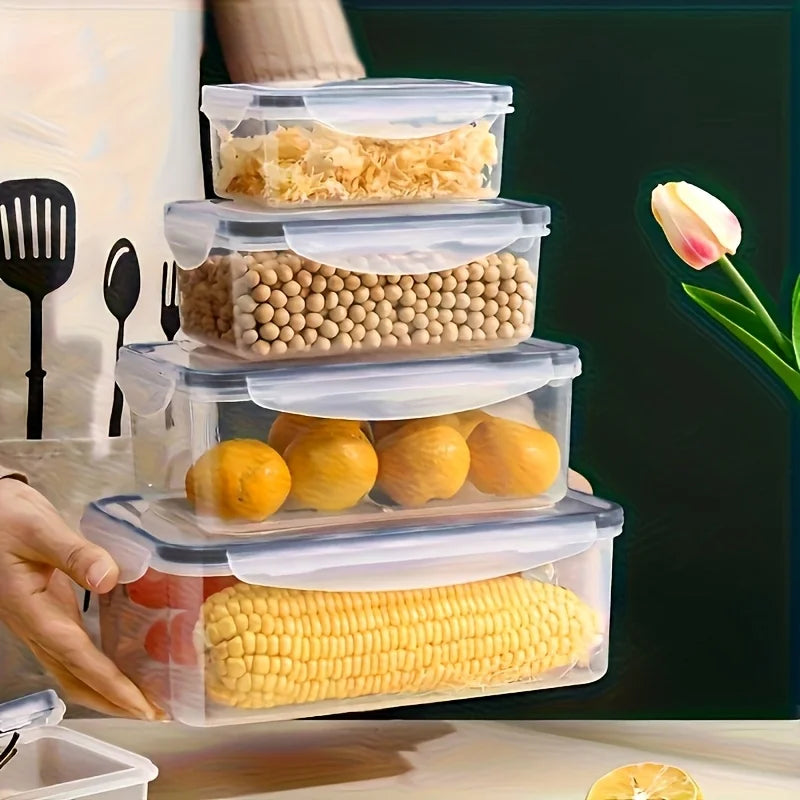Clear Kitchen Food Storage Container Set – Microwave-Safe, Multi-Purpose Plastic Lunch Boxes with Lids + 24 Chalkboard Labels