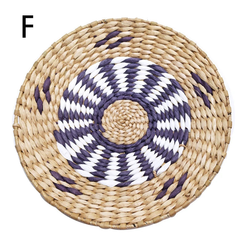 Straw Woven Tray Wall Decor Hanging Plate Round Fruit Storage Basket Bohemian Home Decoration Rattan DIY Crafts Gifts