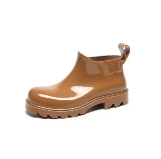 Women's Waterproof Rain Boots – New Luxury Jelly Short Boots with Thick Sole, Candy Colors