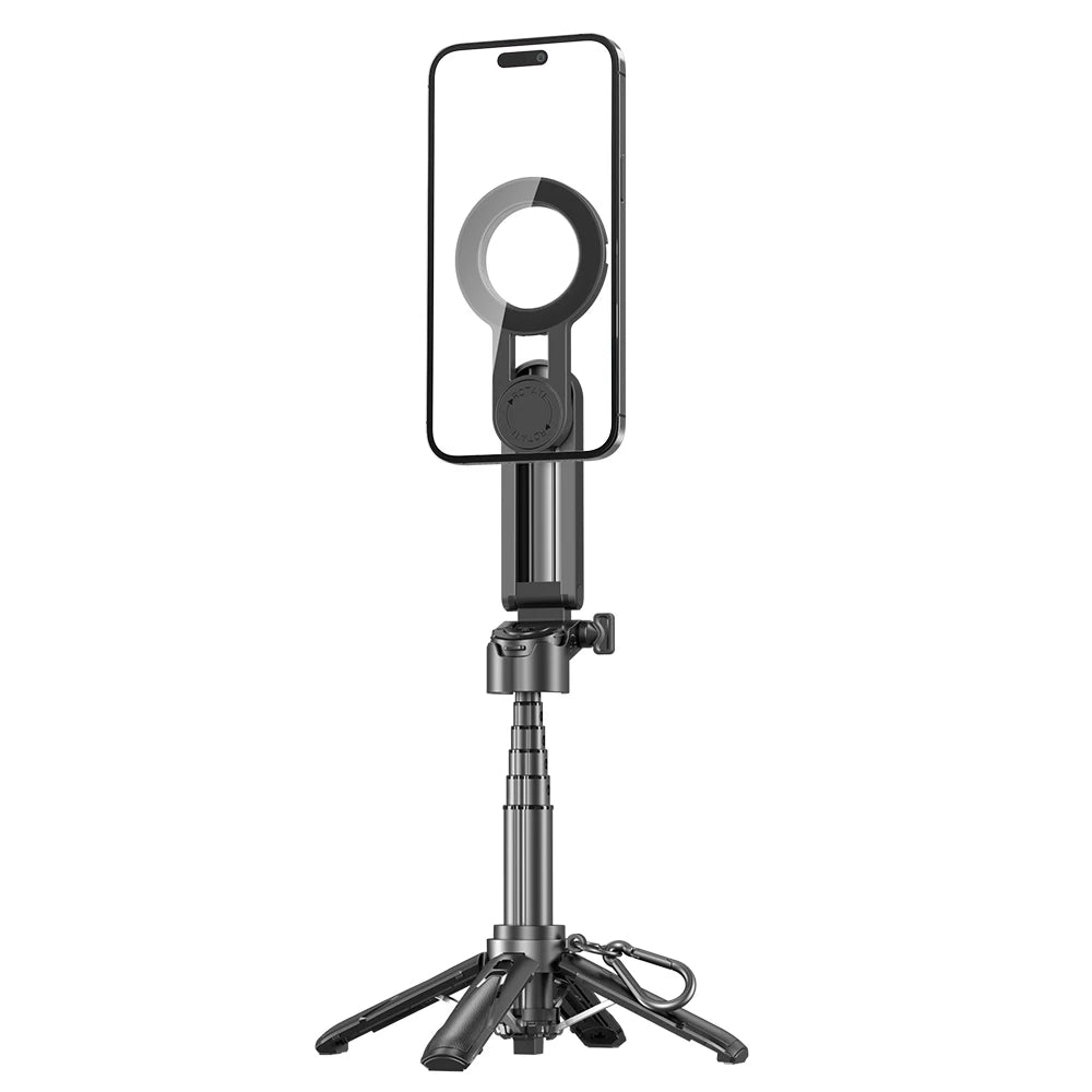 Magnetic Wireless Phone Grip & Selfie Stick Tripod – Compatible with iPhone 16/15/14/13/12 Pro Max & Samsung