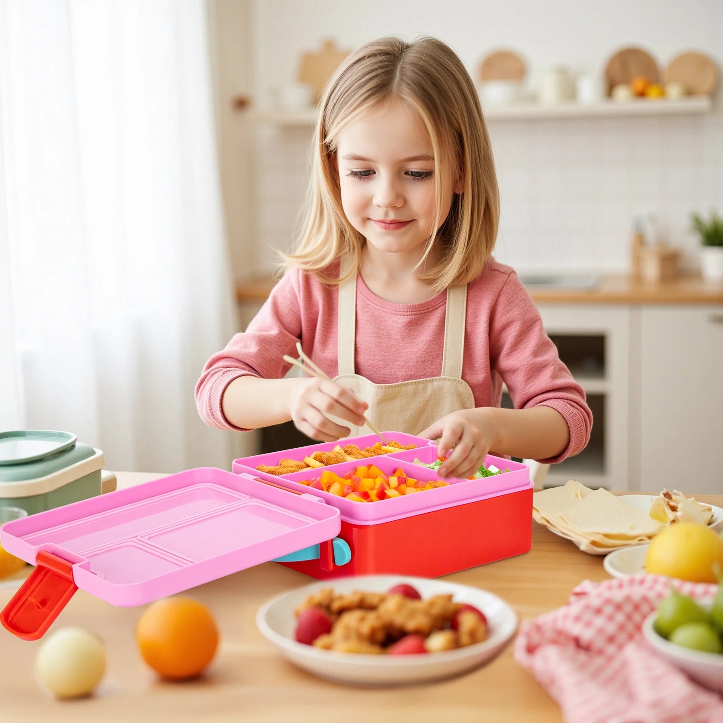 Adorable Leakproof Bento Lunch Box – Microwavable, Divided – For Kids, Teens, and Adults
