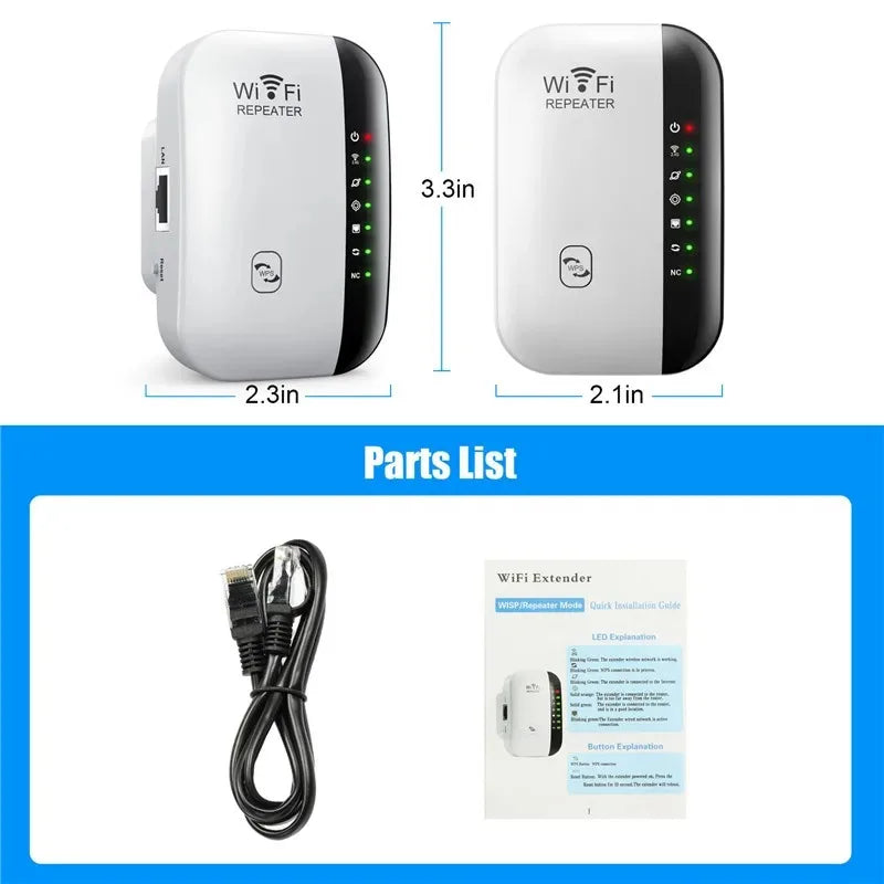 300Mbps WiFi Range Extender & Signal Booster, 802.11N Wireless Repeater, Network Amplifier for Home and Office