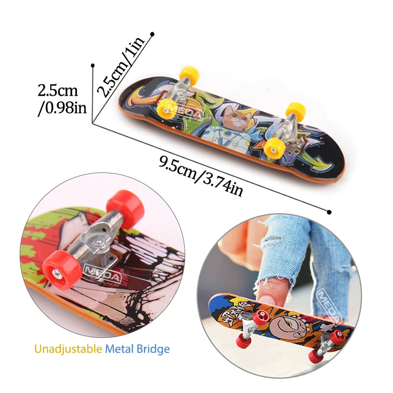 MEOA Mini Finger Skateboard and Scooter Set with Roller Skates, Drift Board, Replacement Wheels, Tools and Finger Clothing