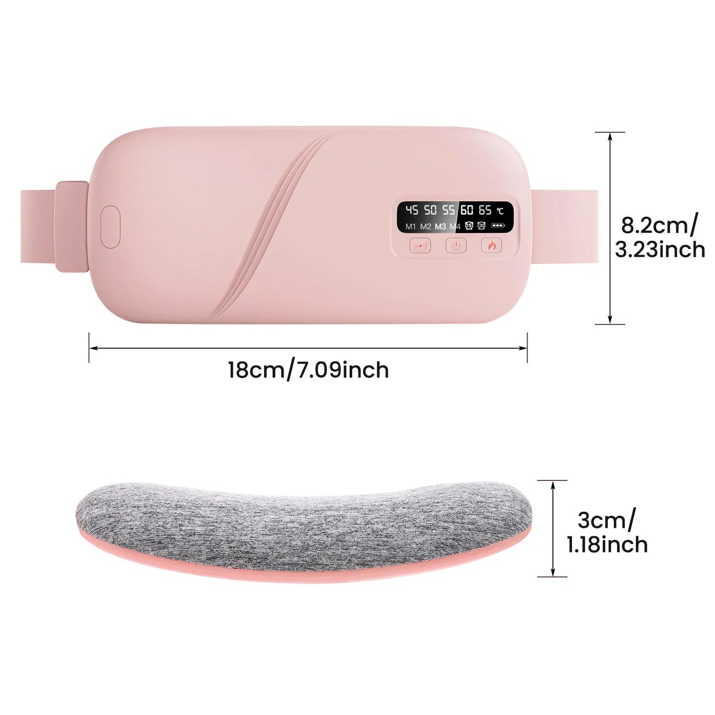 Electric Heating Pad & Menstrual Cramp Massager Belt – Vibration & Heat Therapy for Period Pain Relief