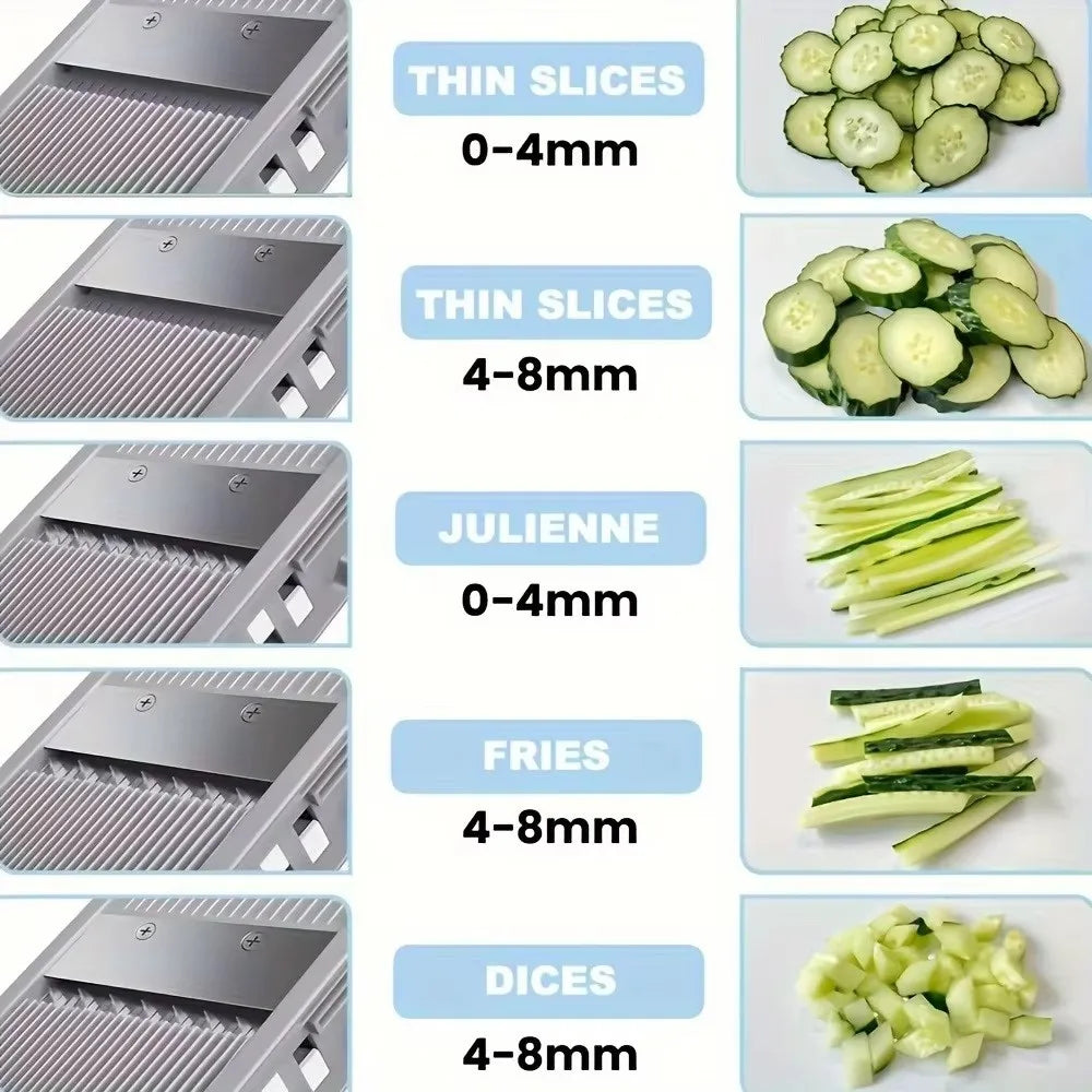 Adjustable Vegetable Slicer with Julienne and Dicing Modes