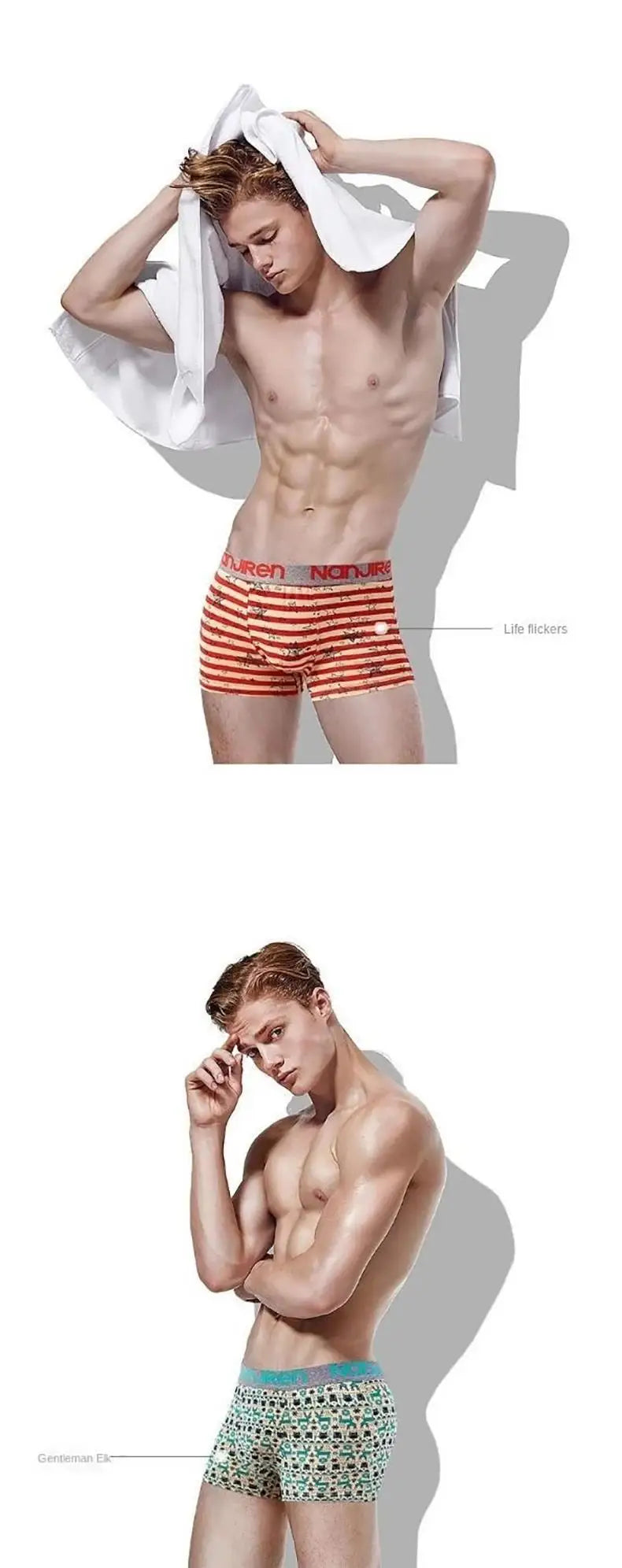 4-Pack Men's Cotton Boxer Shorts with Print Design