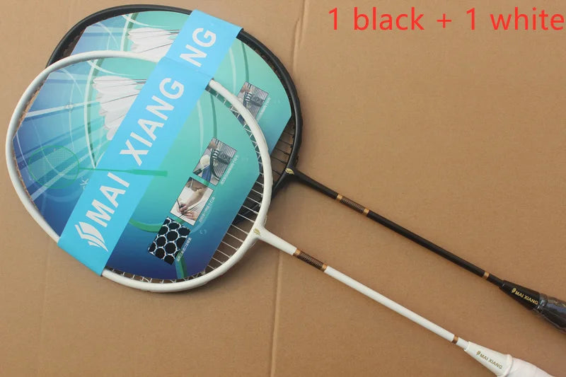 2PCS MAI XIANG Composite Carbon Badminton Rackets – Lightweight Racquets for Beginner & Training Use