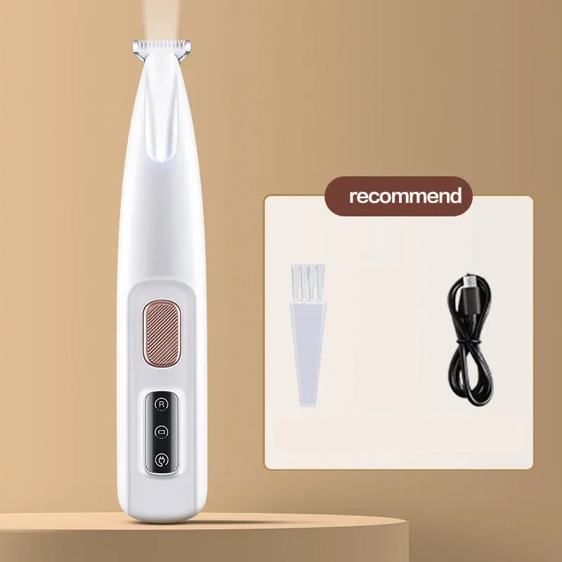 Dog Paw Trimmer with LED Light – Fully Waterproof Pet Grooming Clipper