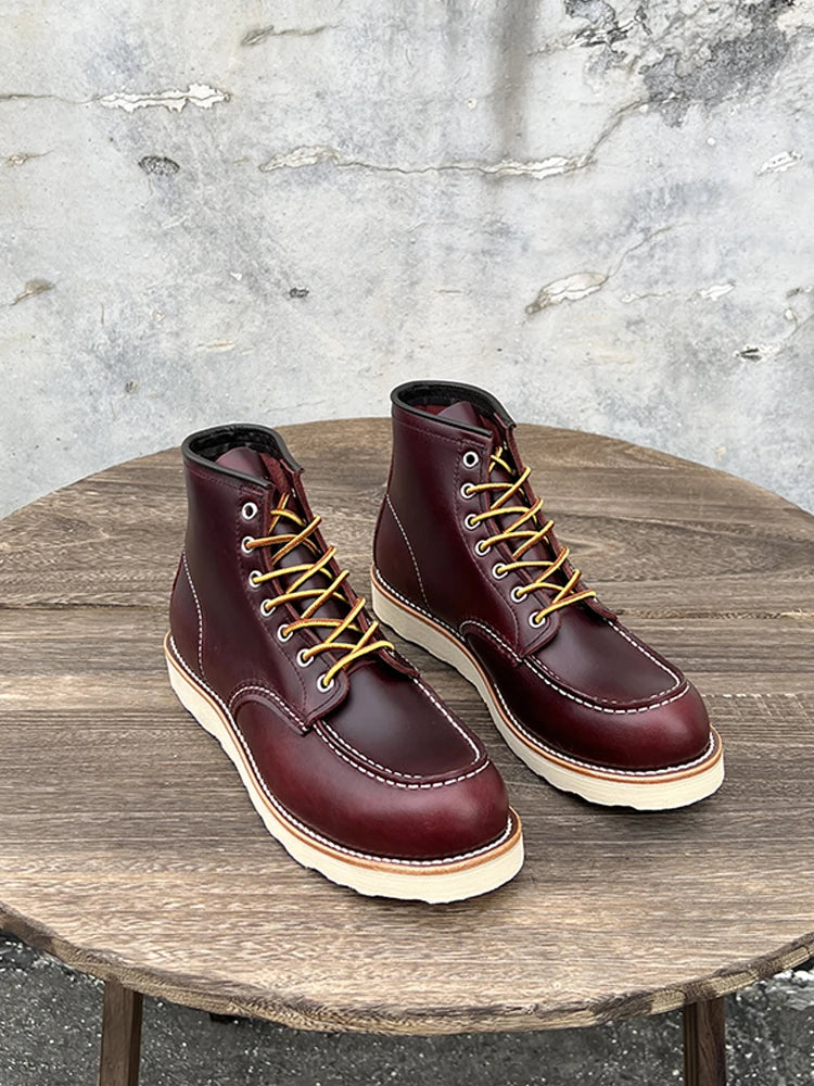 Men’s Leather Work Boots – Durable Full-Grain Leather with Goodyear-Welt Construction