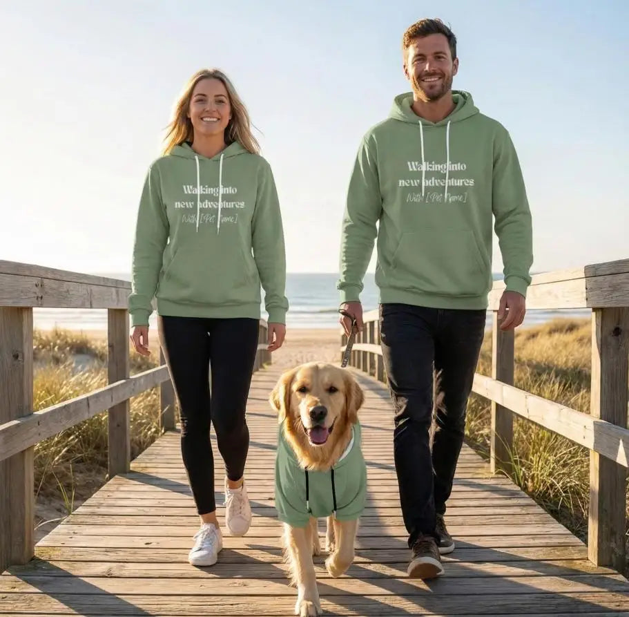 Pet and Owner Matching Hoodie Set — Custom Embroidered Dog Mom Sweatshirt