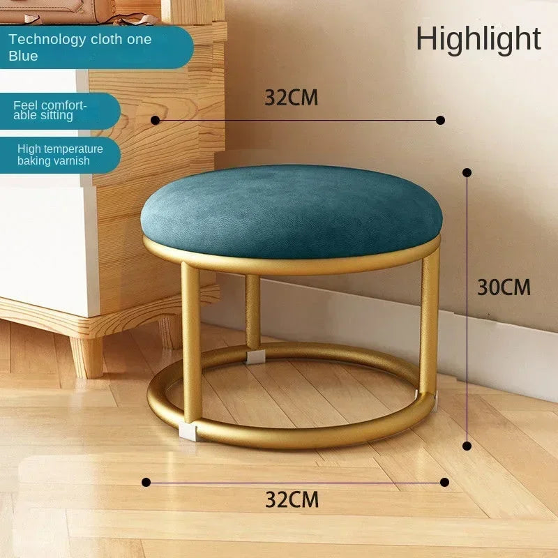 Small, Stackable, Round Household, Light Luxury and Modern, Simple, Living Room, Sofa Low Stool, Shoe  Door,  Changing