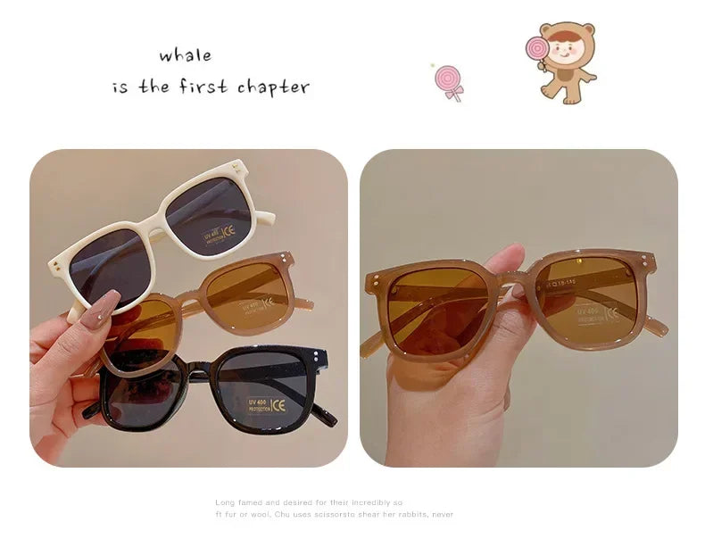 Kids Vintage Square Sunglasses – UV400 Protection | Cute Outdoor Fashion Shades for Girls & Boys