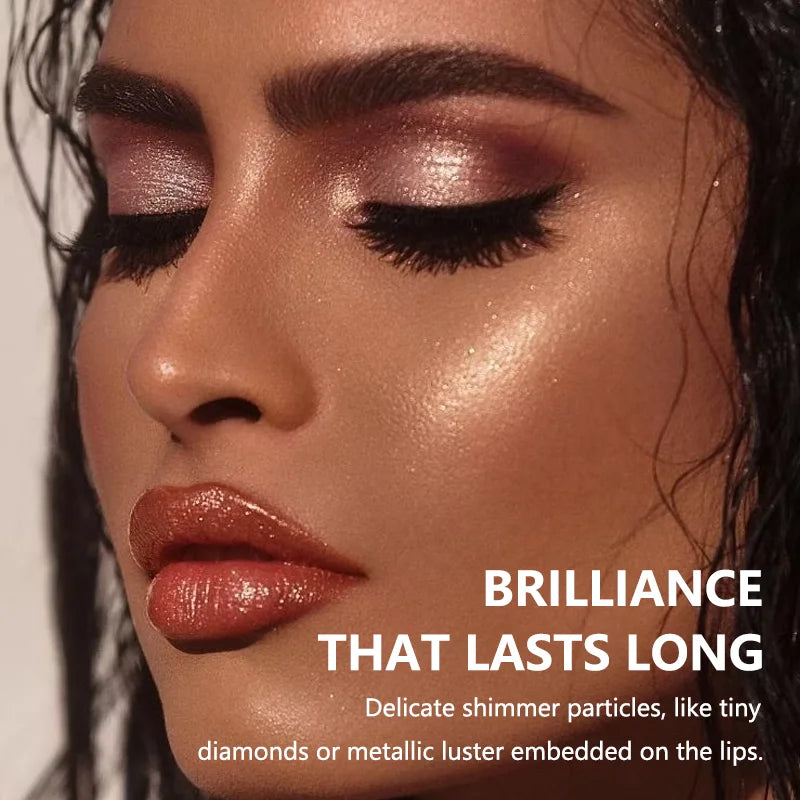 Pearlescent Velvet Lipstick – Long-Lasting Metallic Shimmer Finish, Waterproof Makeup