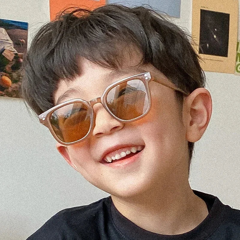 Kids Vintage Square Sunglasses – UV400 Protection | Cute Outdoor Fashion Shades for Girls & Boys