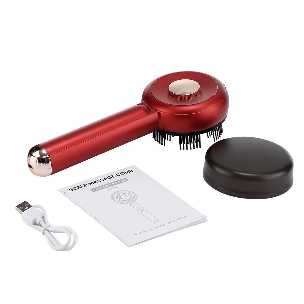 Electric Vibration Massage Comb Portable Scalp Massager with Oil Applicator, Hair Follicle Care Comb for Scalp Relaxation and Hair Care