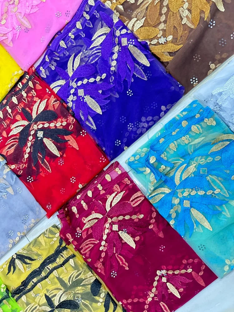 Women's Embroidered Voile Hijab Scarf