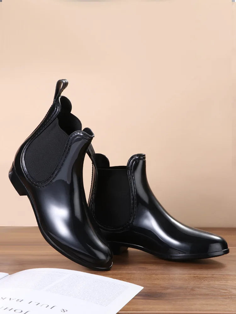 Women’s Chelsea Rain Boots – Waterproof, Anti-Slip, Comfortable Garden Shoes with Fashion Rubber Sole (2025 Style)