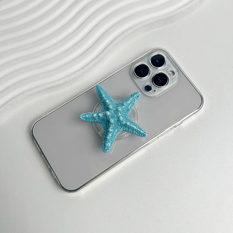 Resin Starfish Phone Grip Stand with MagSafe Magnetic or Adhesive Base